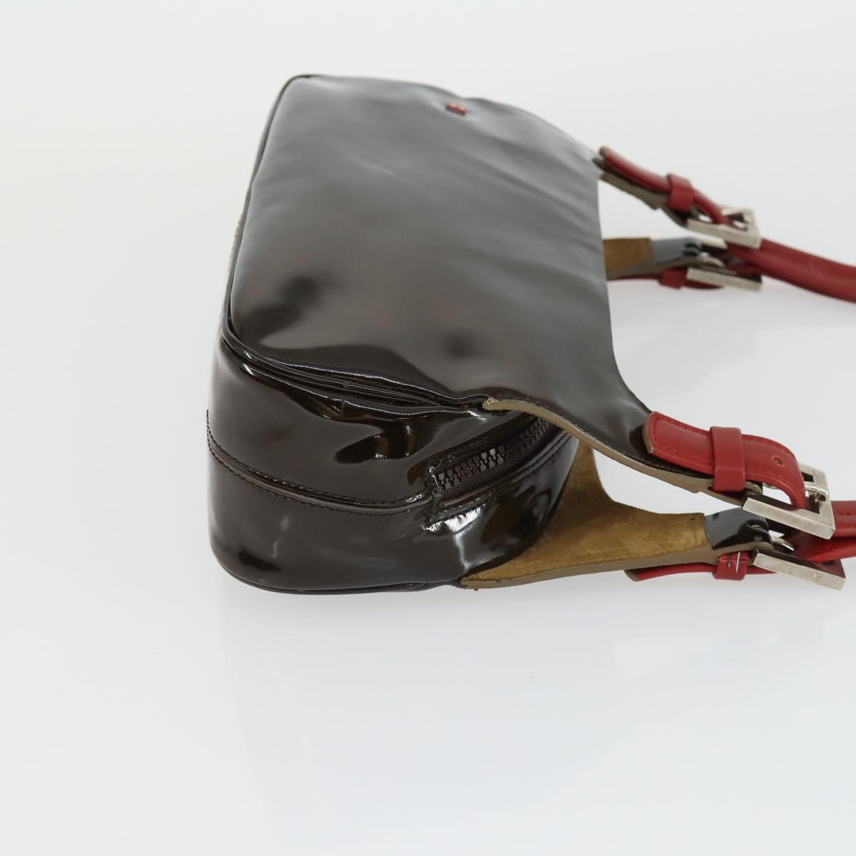 BALLY Shoulder Bag Patent PVC 2 Set Bordeaux Blue Auth 169519