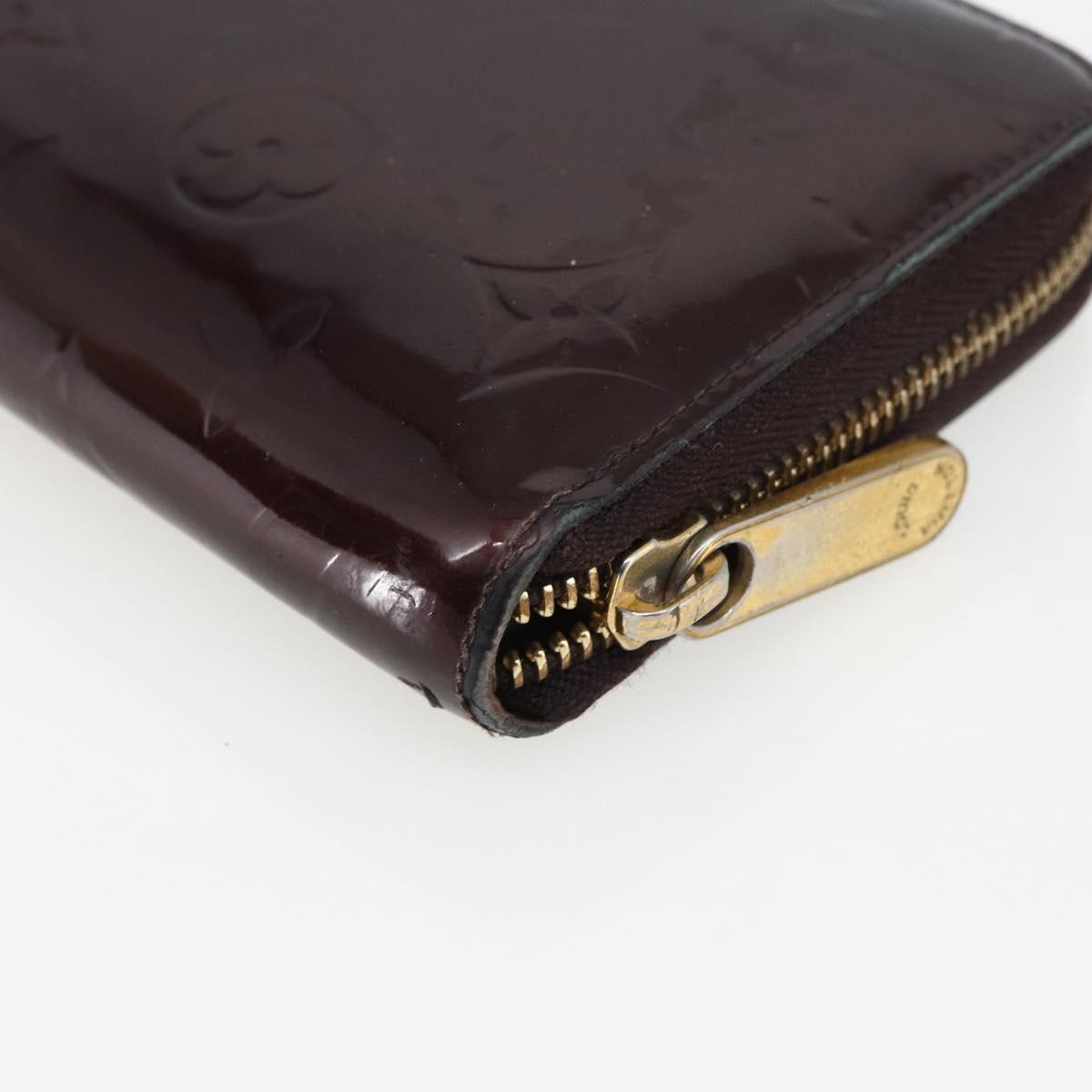 LOUIS VUITTON Monogram Vernis Zippy Long Wallet Amarante M93522 LV Auth 169544