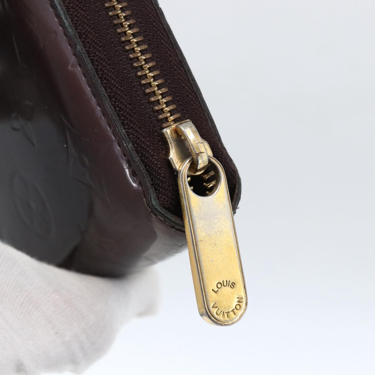 LOUIS VUITTON Monogram Vernis Zippy Long Wallet Amarante M93522 LV Auth 169544