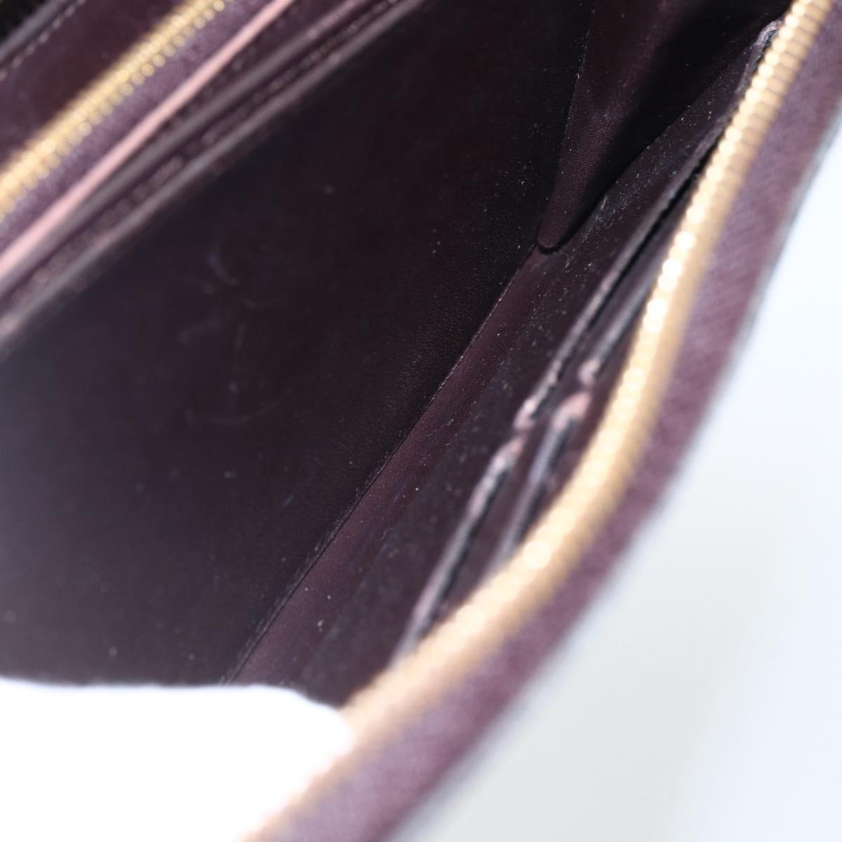 LOUIS VUITTON Monogram Vernis Zippy Long Wallet Amarante M93522 LV Auth 169544