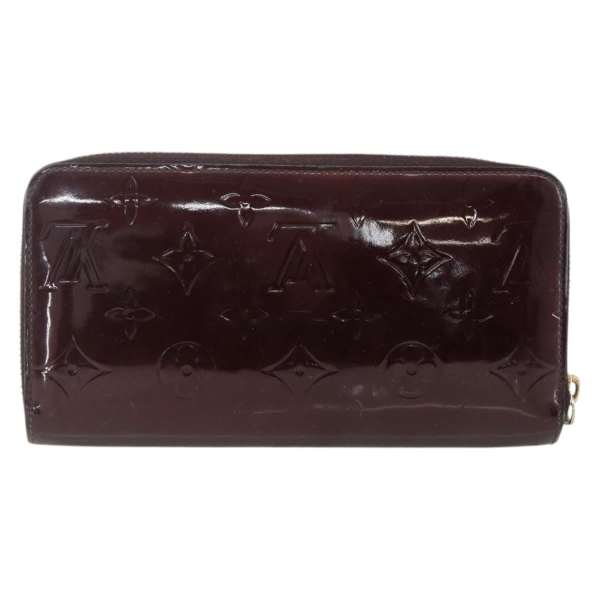 LOUIS VUITTON Monogram Vernis Zippy Long Wallet Amarante M93522 LV Auth 169544