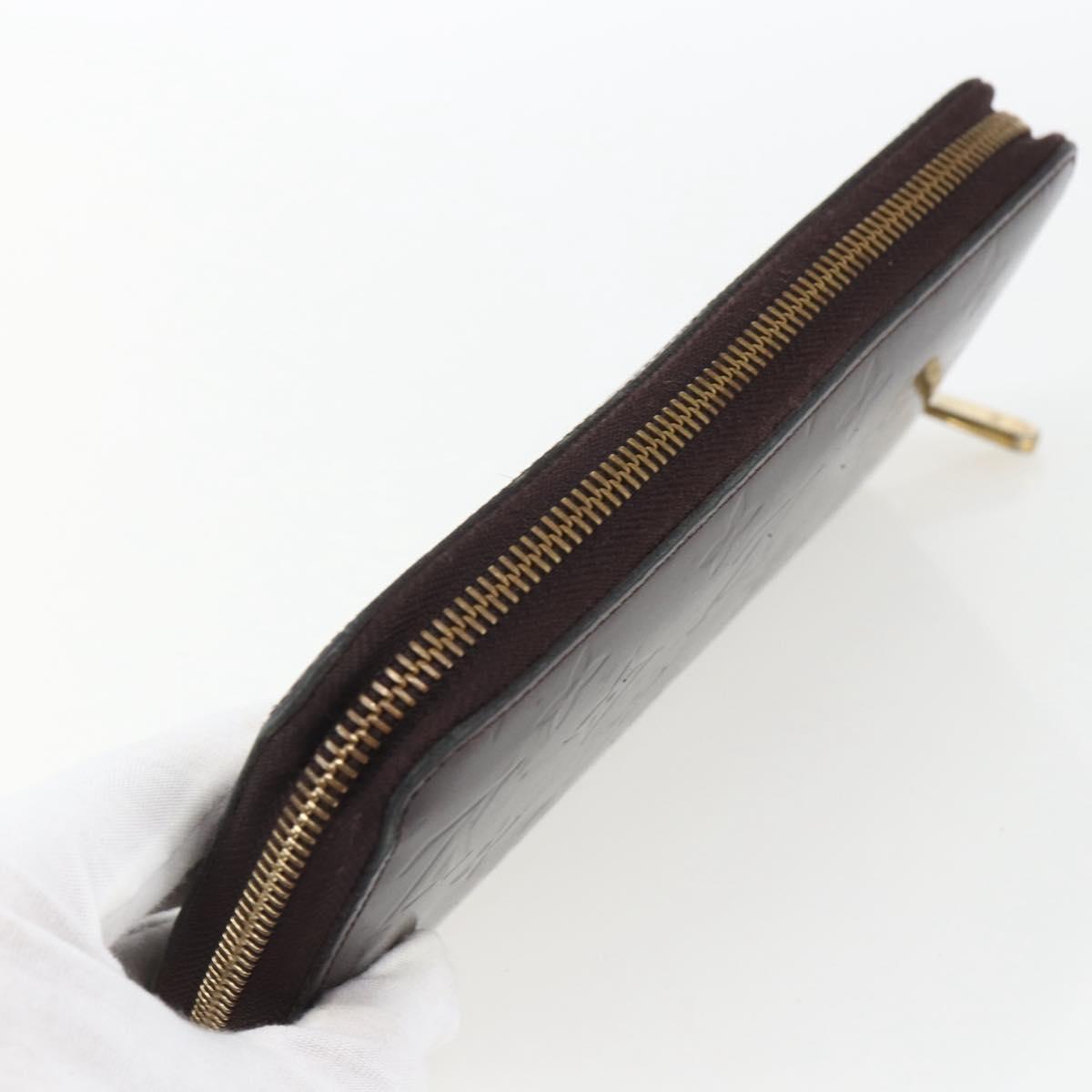 LOUIS VUITTON Monogram Vernis Zippy Long Wallet Amarante M93522 LV Auth 169544