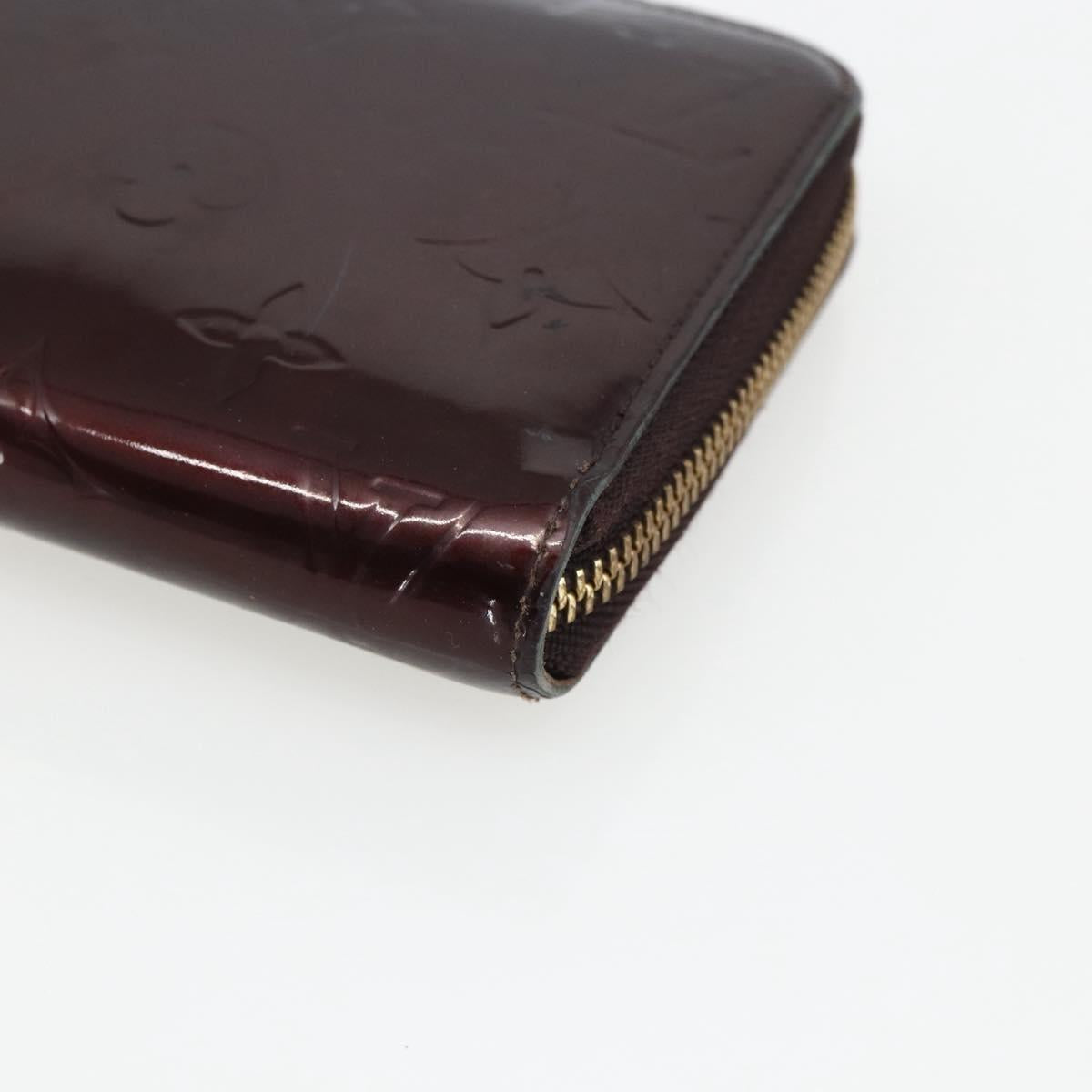 LOUIS VUITTON Monogram Vernis Zippy Long Wallet Amarante M93522 LV Auth 169544