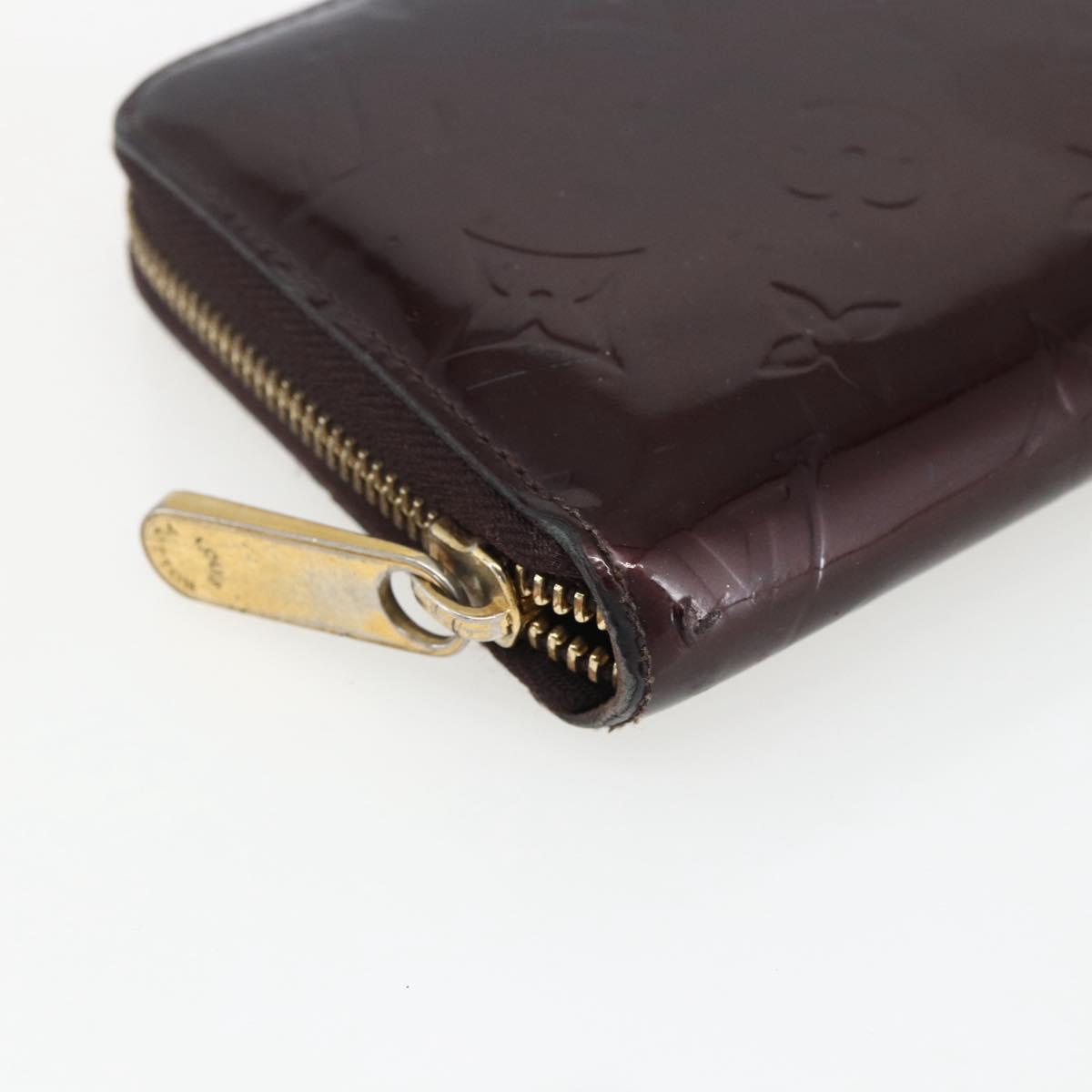 LOUIS VUITTON Monogram Vernis Zippy Long Wallet Amarante M93522 LV Auth 169544