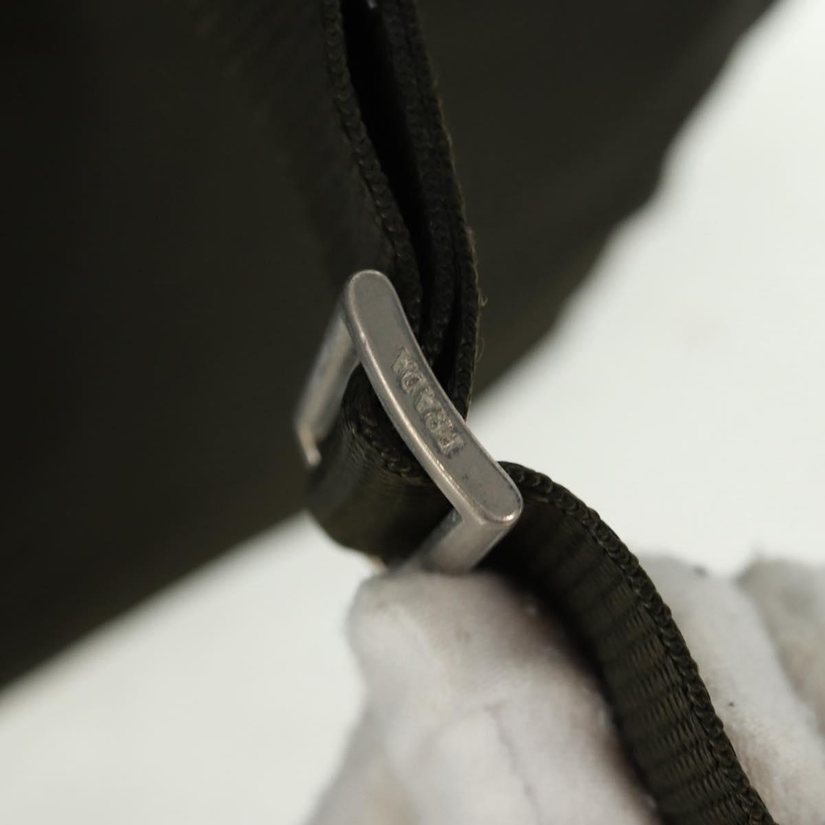 PRADA Backpack Nylon Khaki Silver Auth 169551V