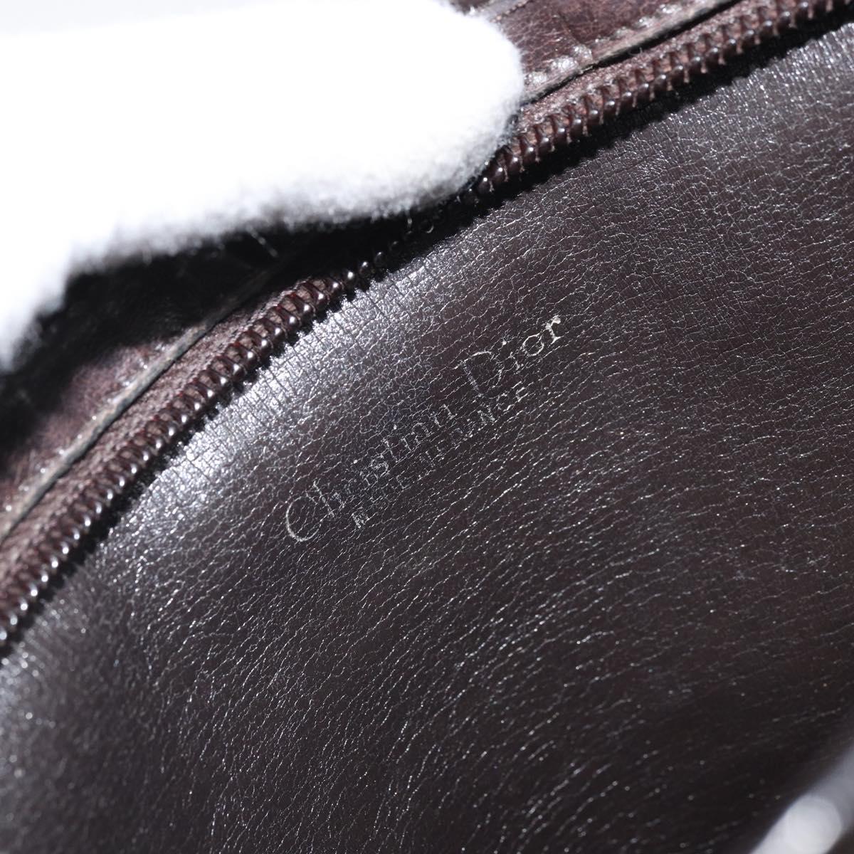 Christian Dior Trotter Canvas Shoulder Bag Beige Gold Auth 169555