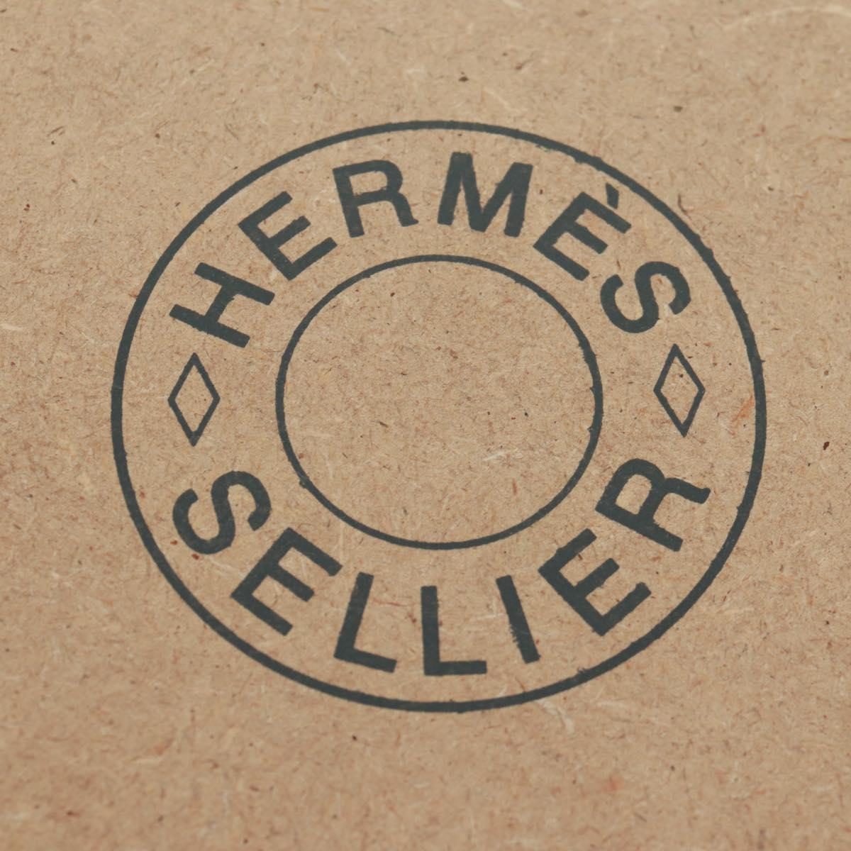 HERMES Saddle Box Accessory Case metal Orange Auth 169557V