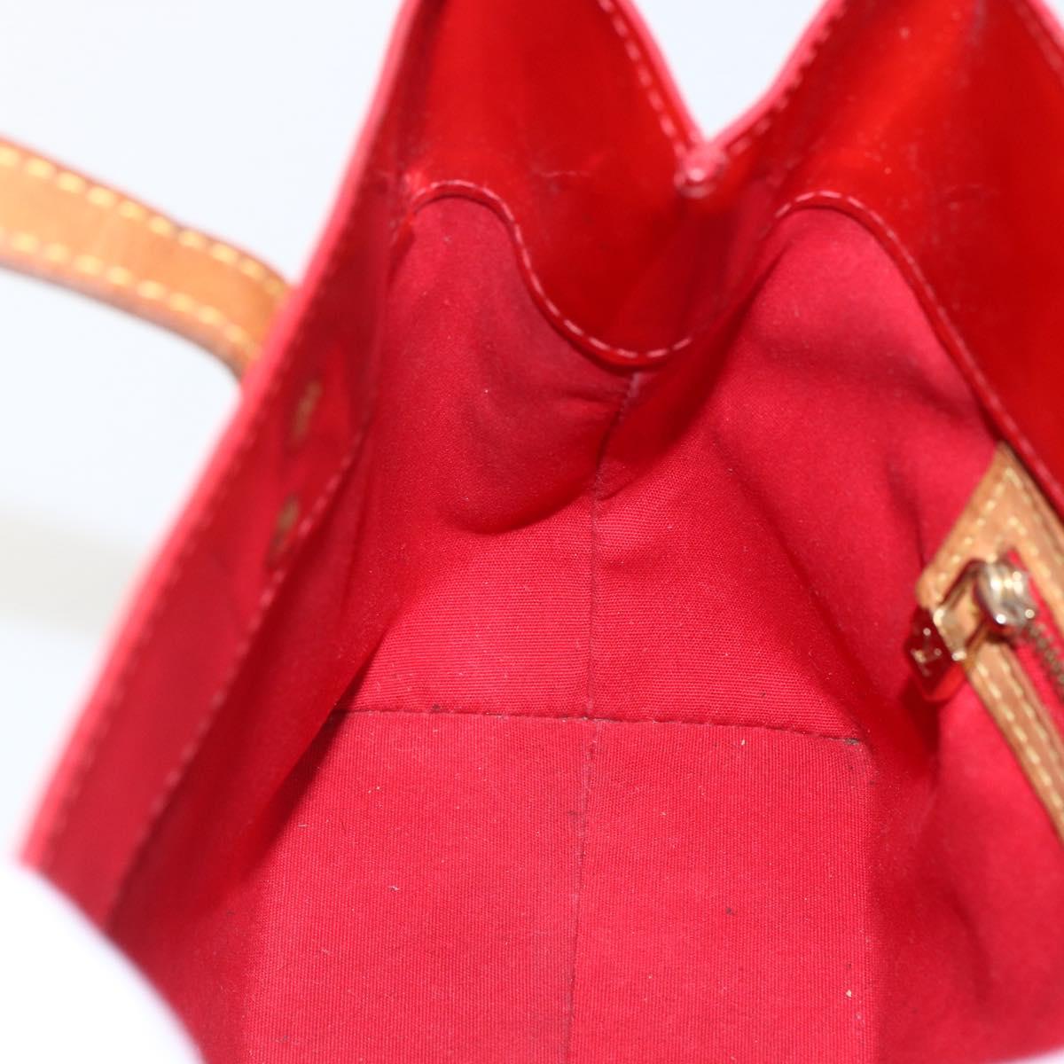 LOUIS VUITTON Monogram Vernis Reade PM Hand Bag Red Rouge M91088 LV Auth 169564