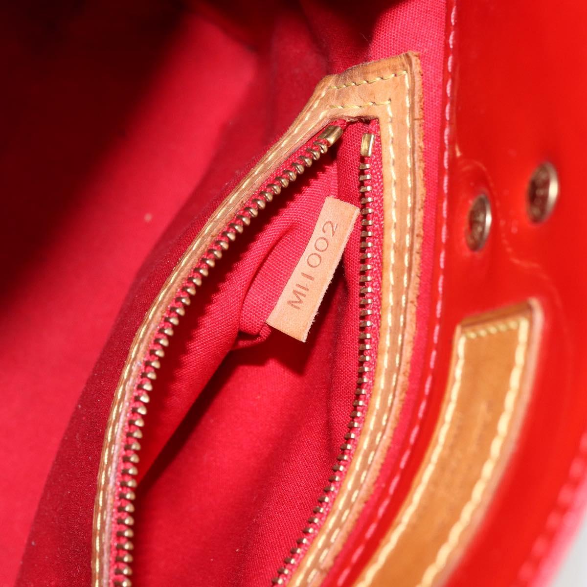 LOUIS VUITTON Monogram Vernis Reade PM Hand Bag Red Rouge M91088 LV Auth 169564