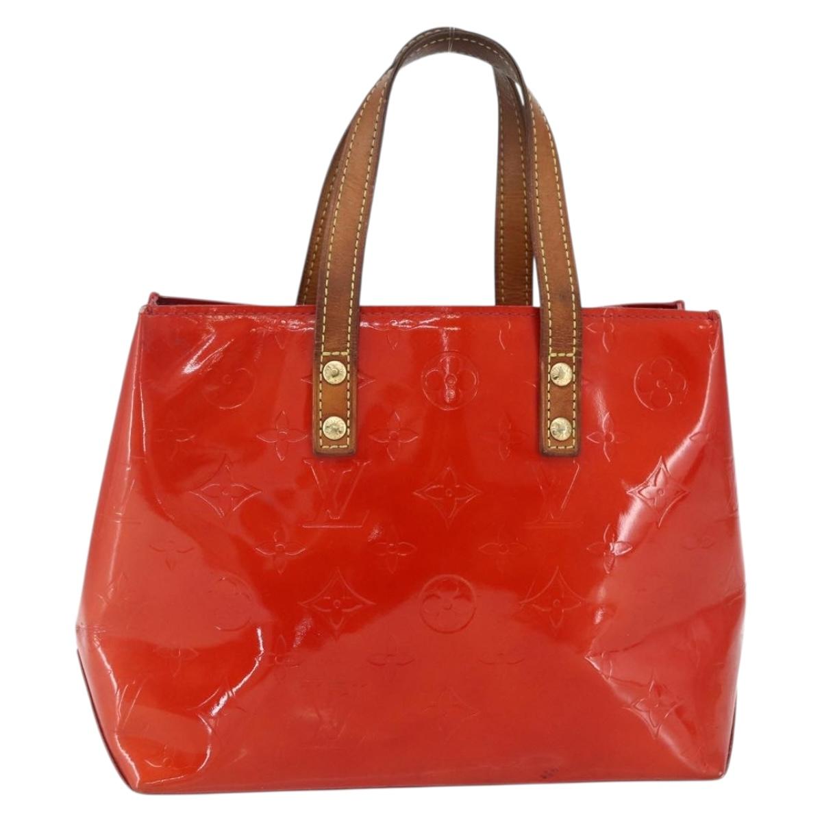 LOUIS VUITTON Monogram Vernis Reade PM Hand Bag Red Rouge M91088 LV Auth 169564