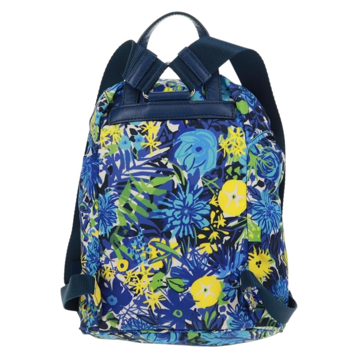 PRADA Backpack Nylon Light Blue Silver Auth 169566V