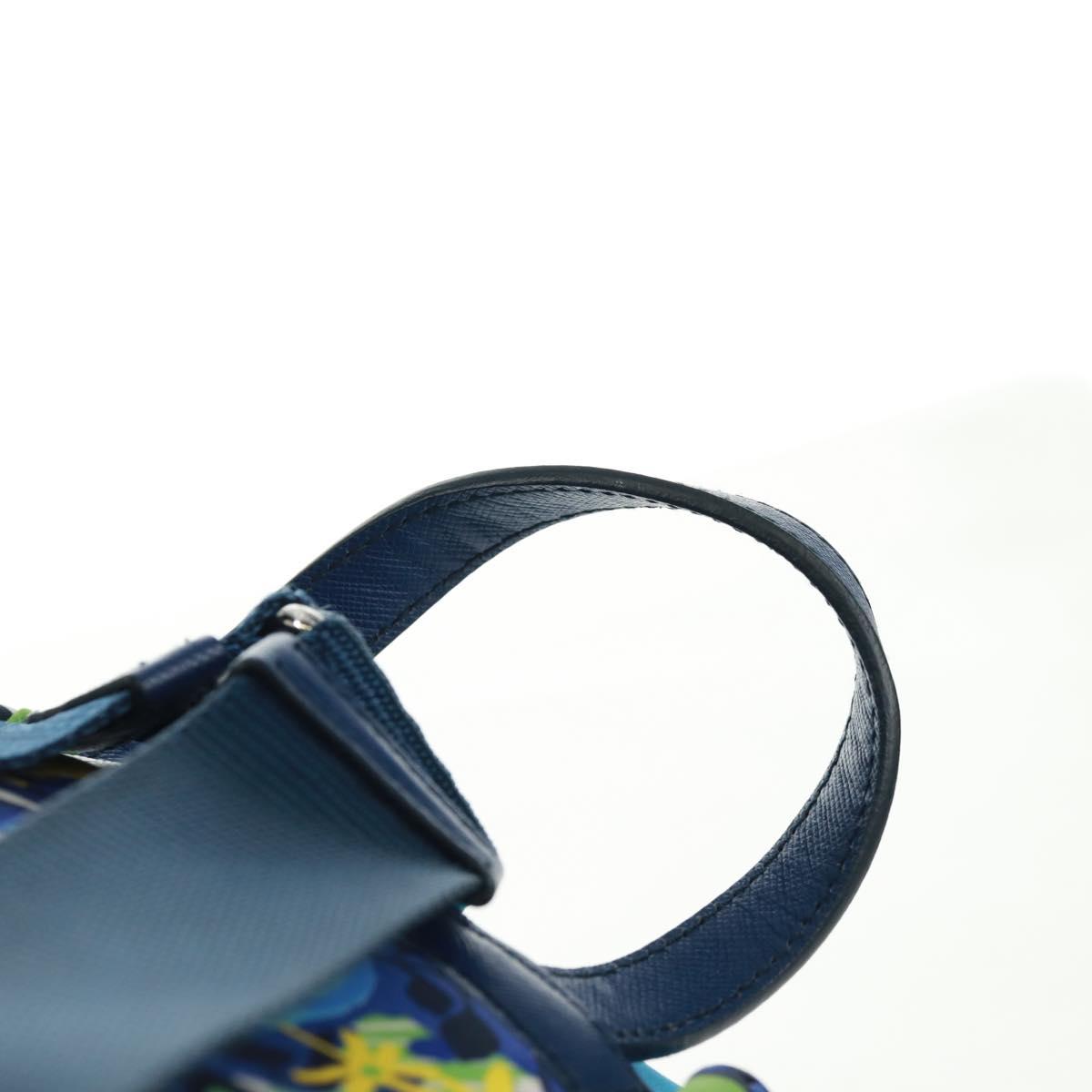 PRADA Backpack Nylon Light Blue Silver Auth 169566V