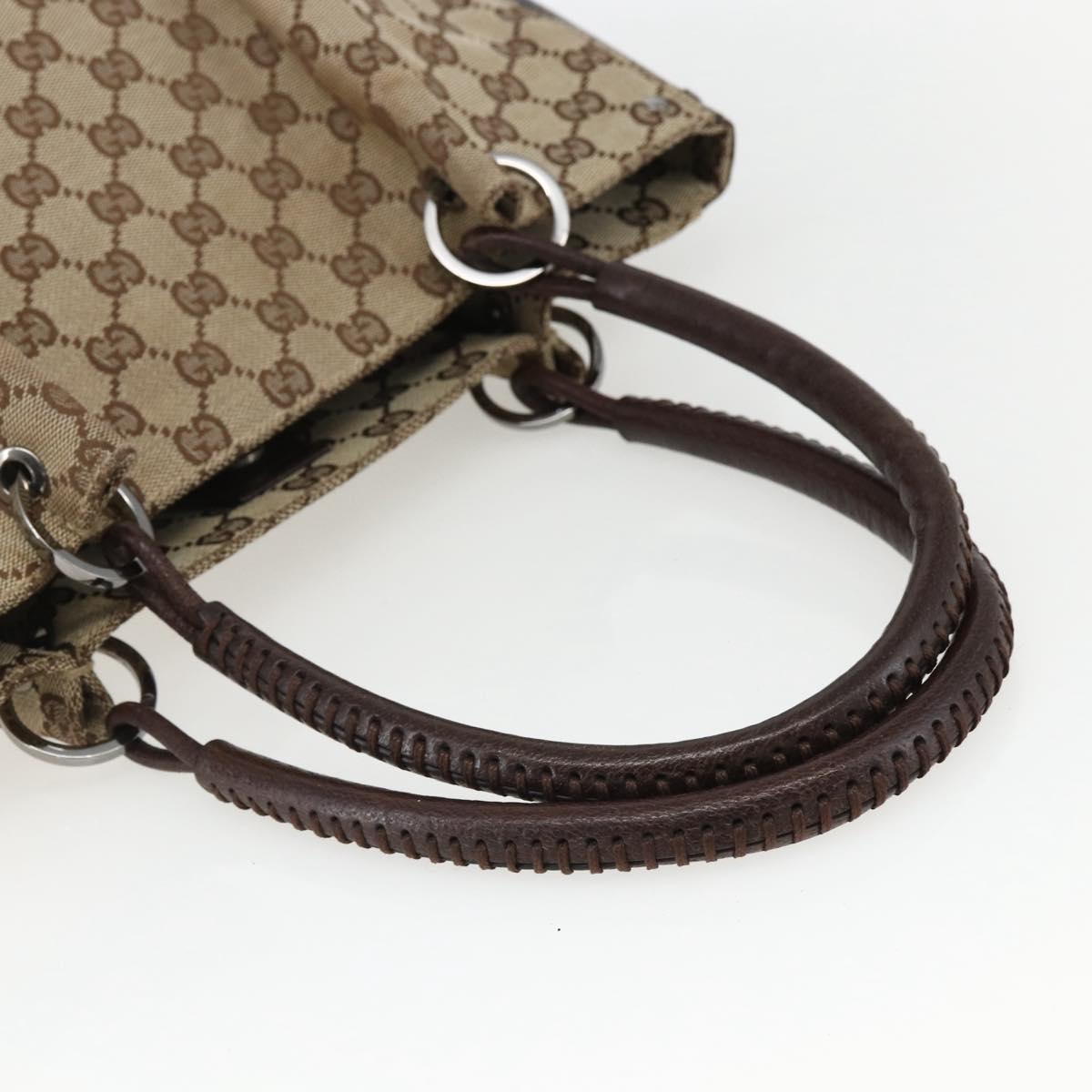 GUCCI GG Canvas Tote Bag Beige Silver 115016 Auth 169570