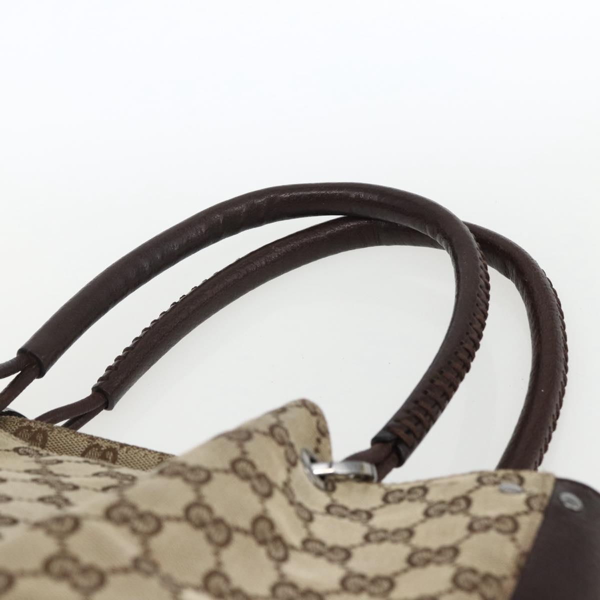GUCCI GG Canvas Tote Bag Beige Silver 115016 Auth 169570