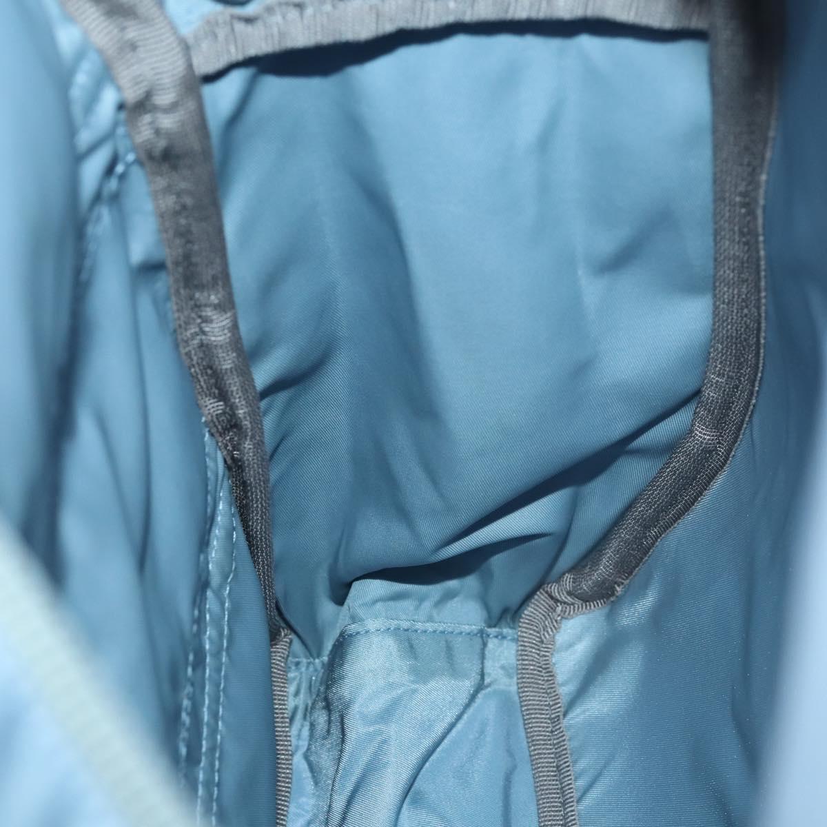 PRADA Backpack Nylon Light Blue Silver Auth 169576