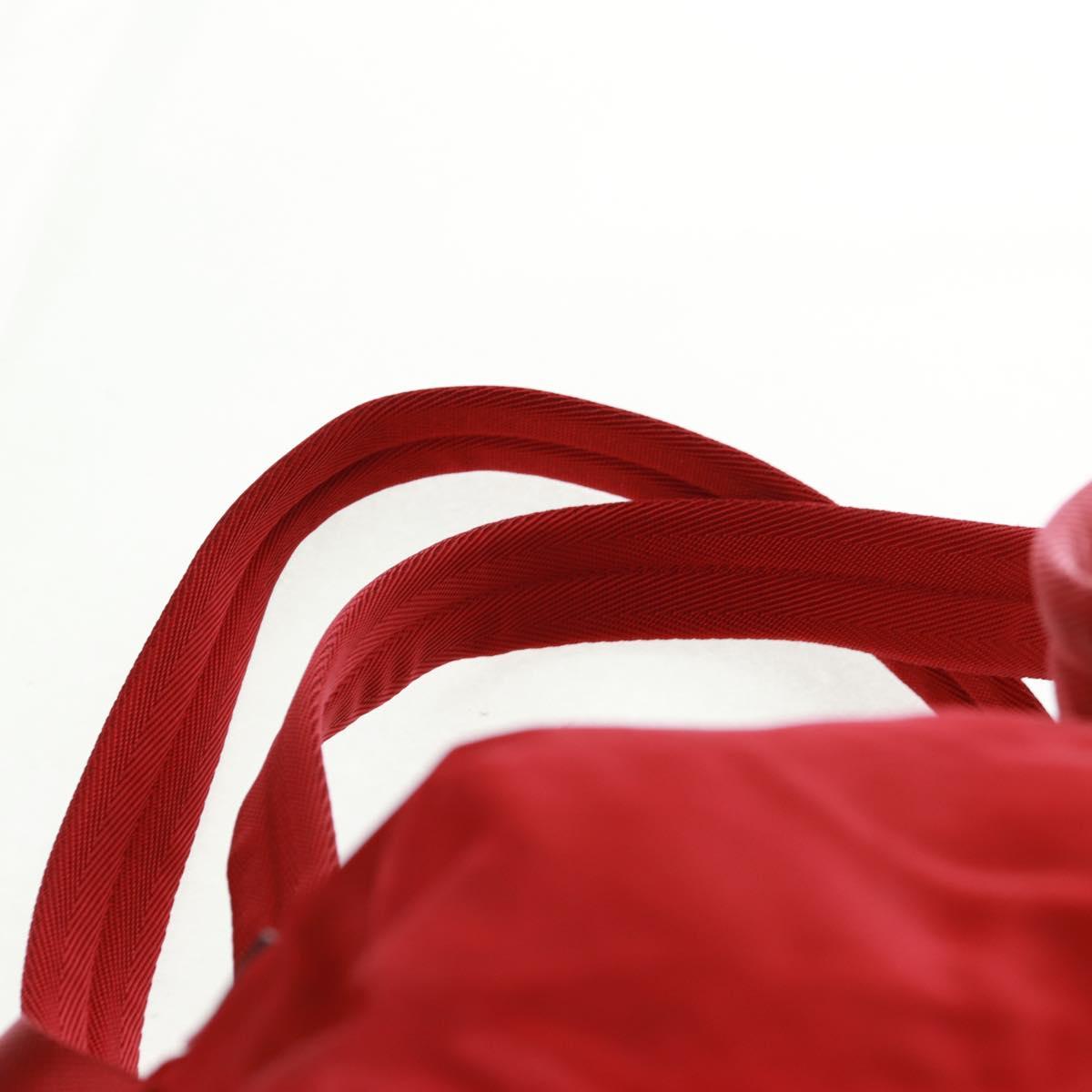 PRADA Backpack Nylon Red Silver Auth 169589V