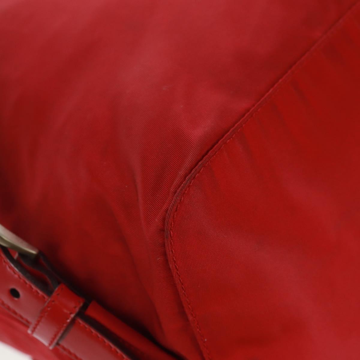 PRADA Backpack Nylon Red Silver Auth 169589V