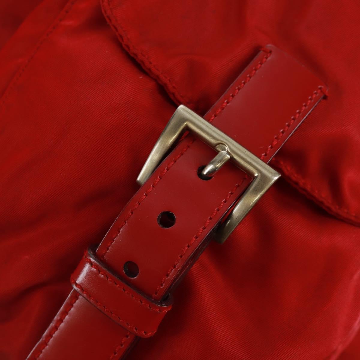 PRADA Backpack Nylon Red Silver Auth 169589V