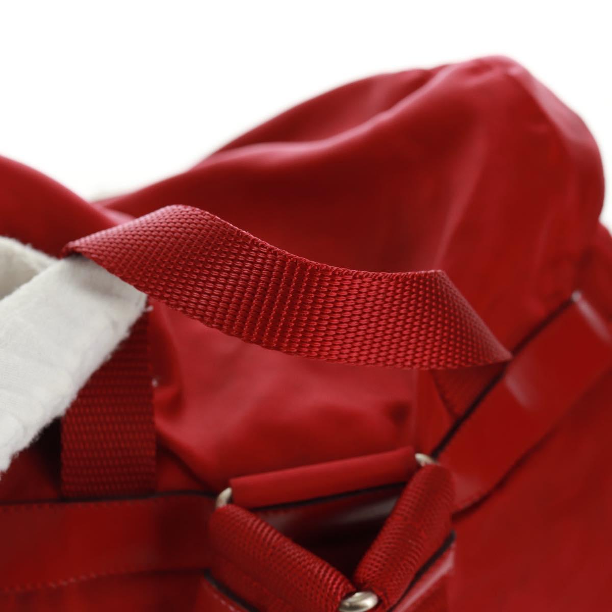 PRADA Backpack Nylon Red Silver Auth 169589V