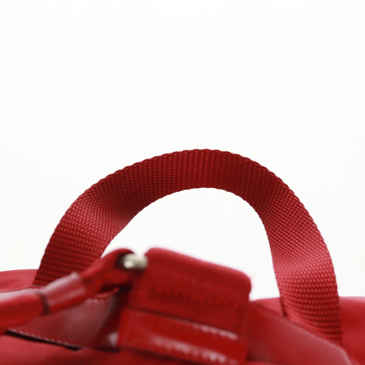 PRADA Backpack Nylon Red Silver Auth 169589V