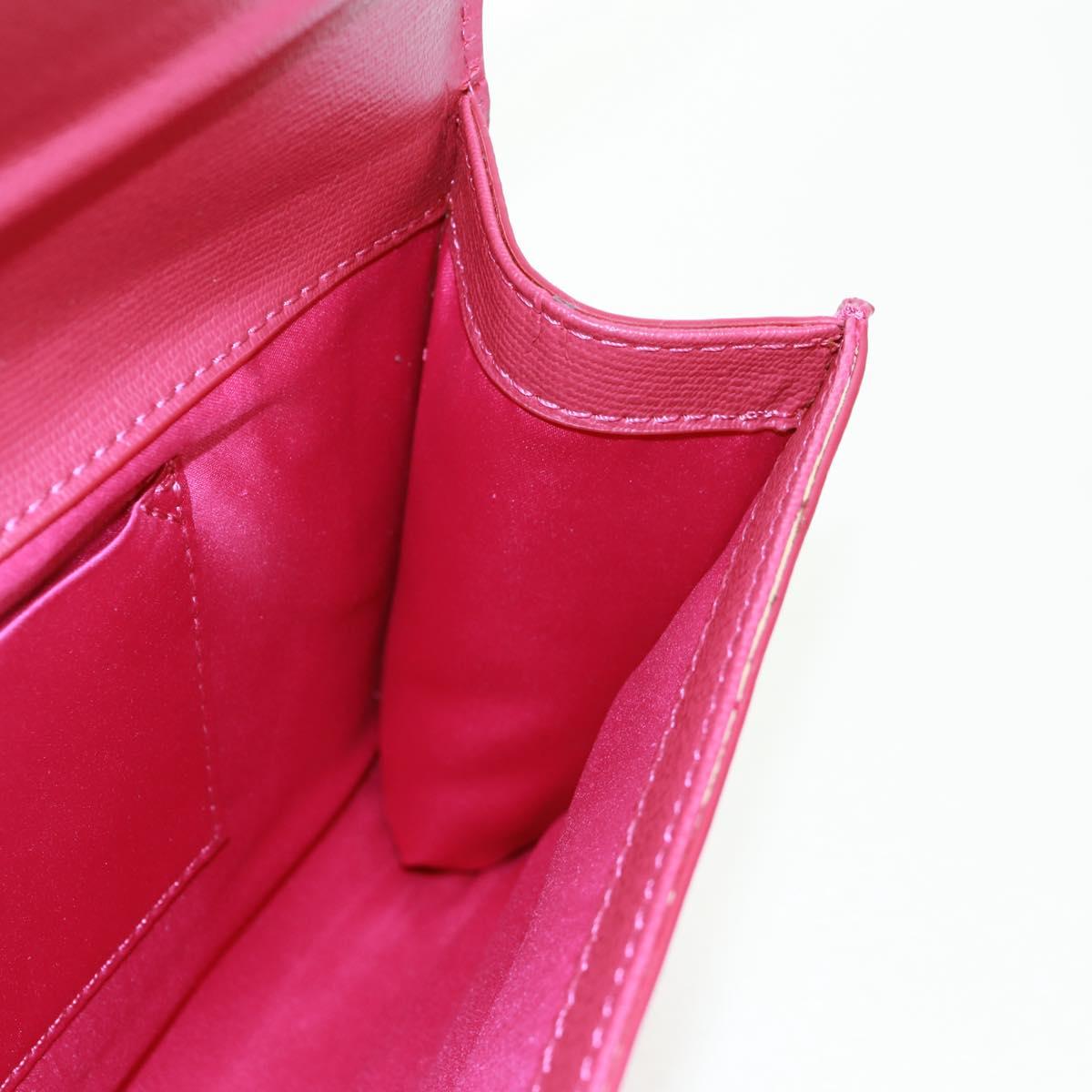 SAINT LAURENT Y line Clutch Bag Leather Pink Gold Auth 169595V