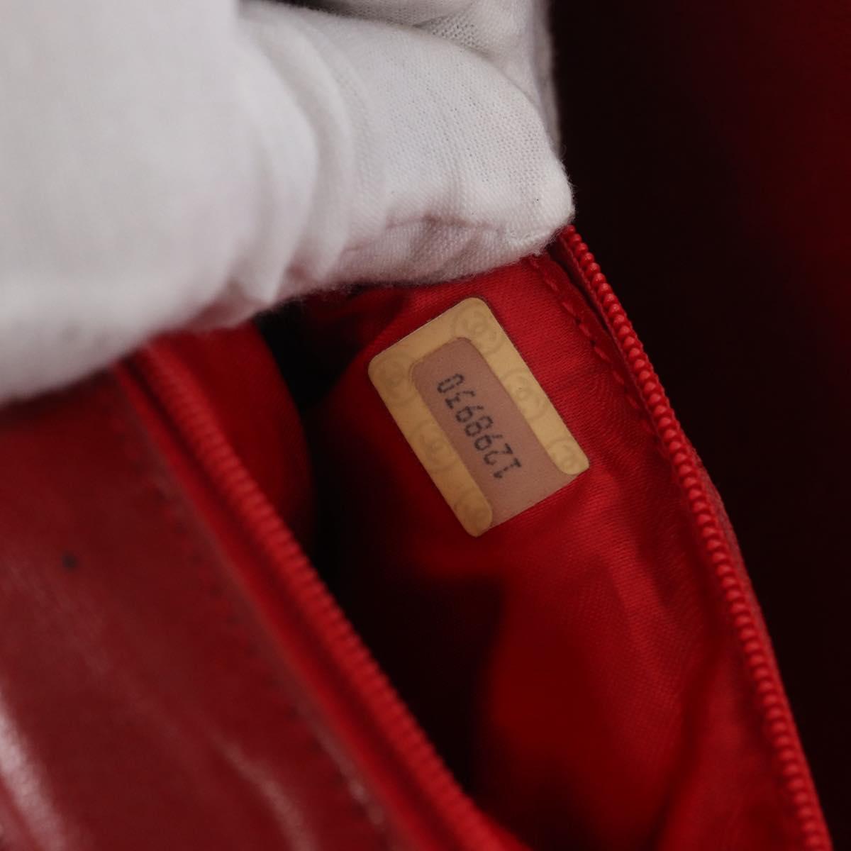 CHANEL Chain Matelasse Shoulder Bag Leather Red Gold CC Auth 169596
