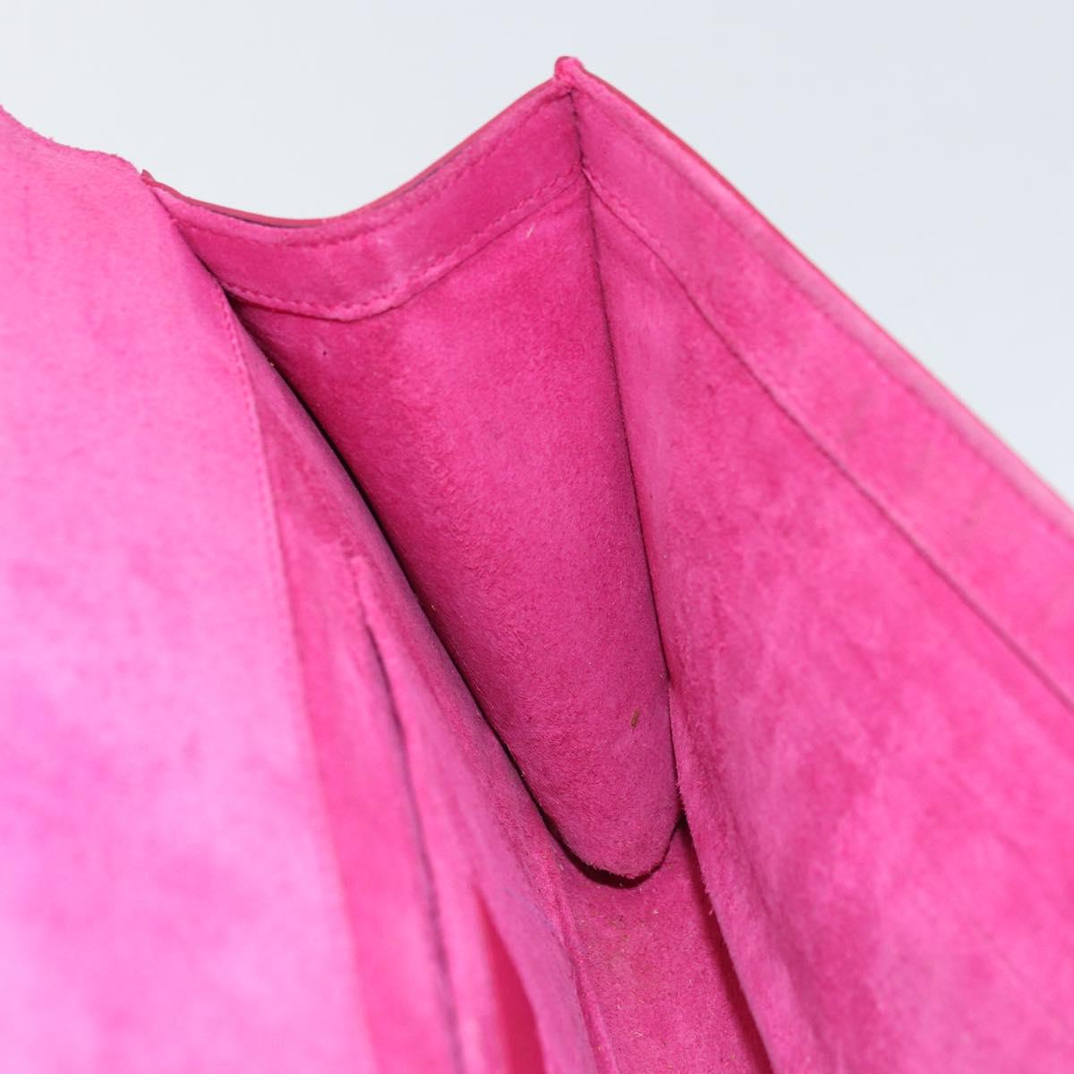 SAINT LAURENT Y Line Clutch Bag Leather Pink Gold 311213 Auth 169599V