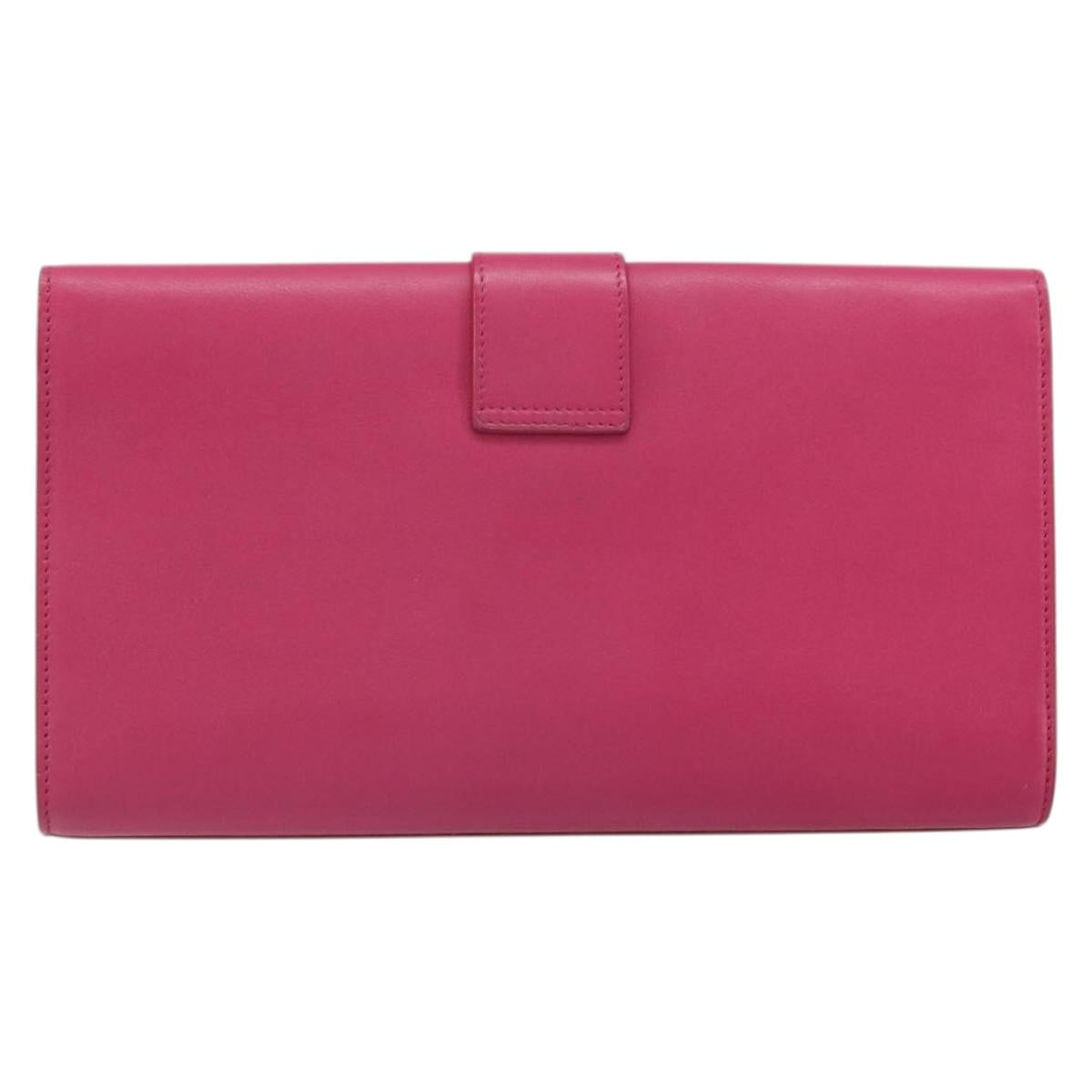 SAINT LAURENT Y Line Clutch Bag Leather Pink Gold 311213 Auth 169599V