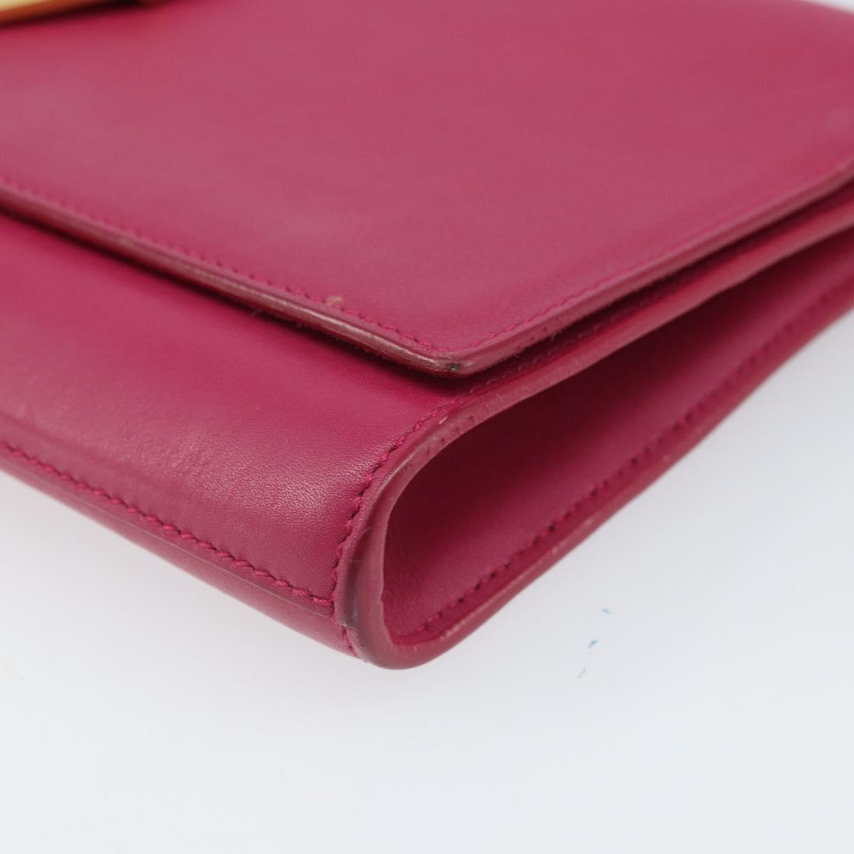 SAINT LAURENT Y Line Clutch Bag Leather Pink Gold 311213 Auth 169599V