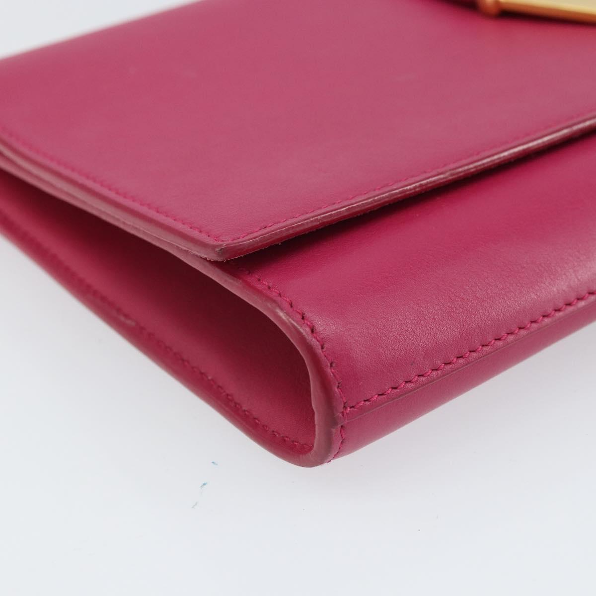 SAINT LAURENT Y Line Clutch Bag Leather Pink Gold 311213 Auth 169599V