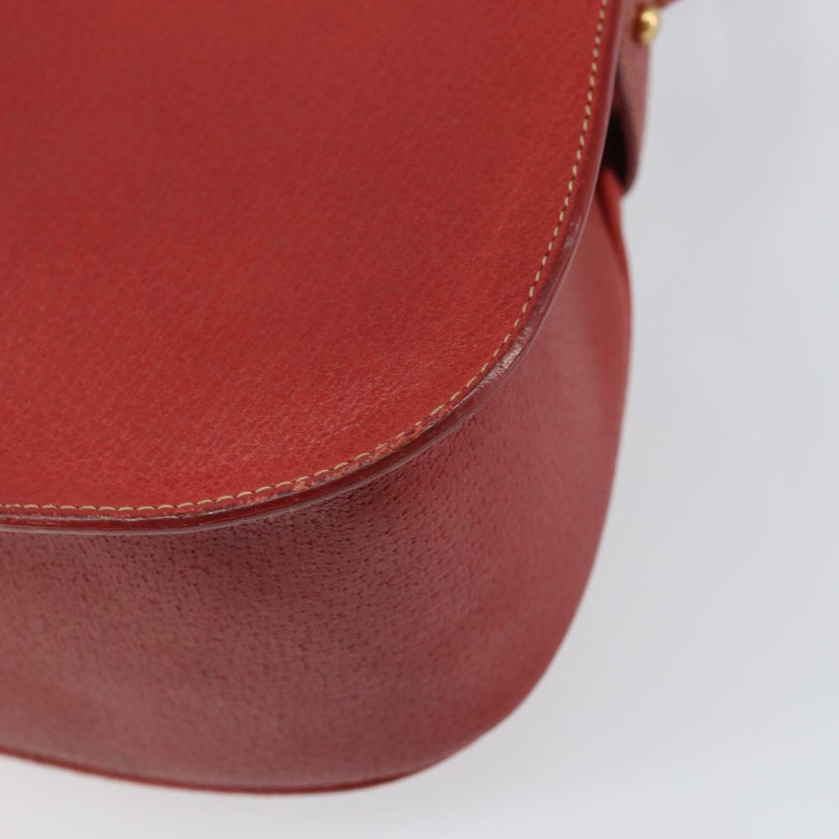 GUCCI Shoulder Bag Leather Red Gold 001 406 1339 Auth 169601