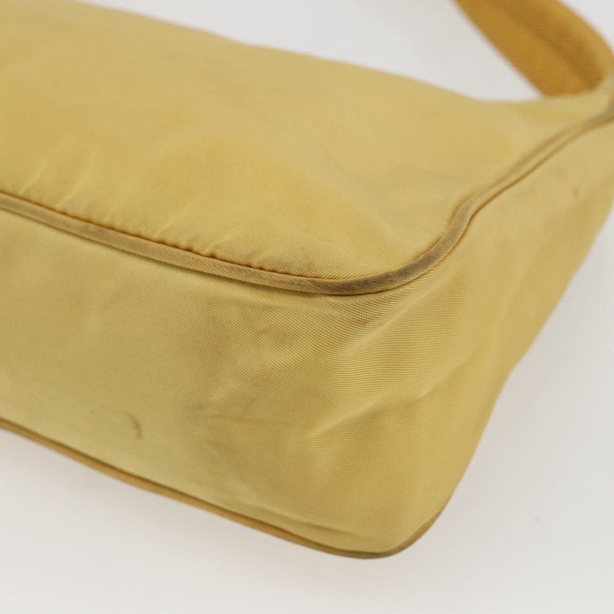 PRADA Hand Pouch Nylon Yellow Auth 169603