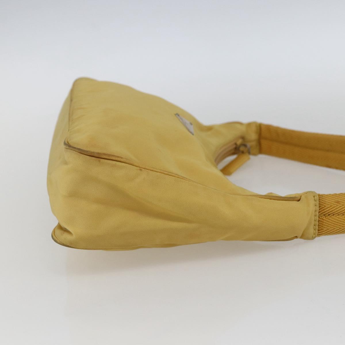 PRADA Hand Pouch Nylon Yellow Auth 169603