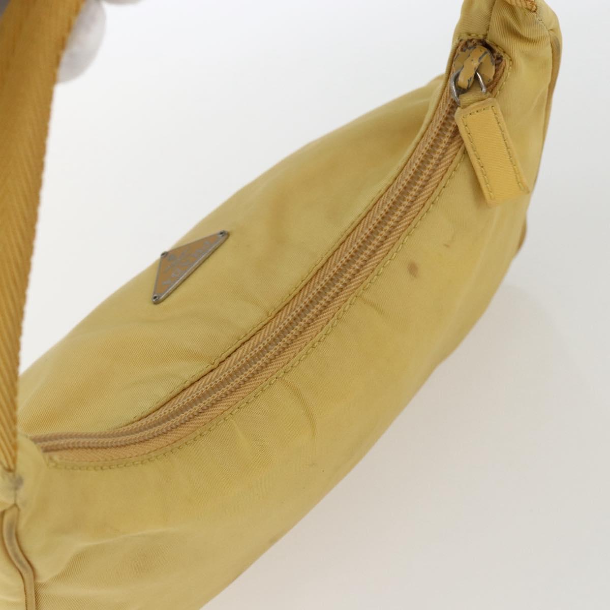 PRADA Hand Pouch Nylon Yellow Auth 169603