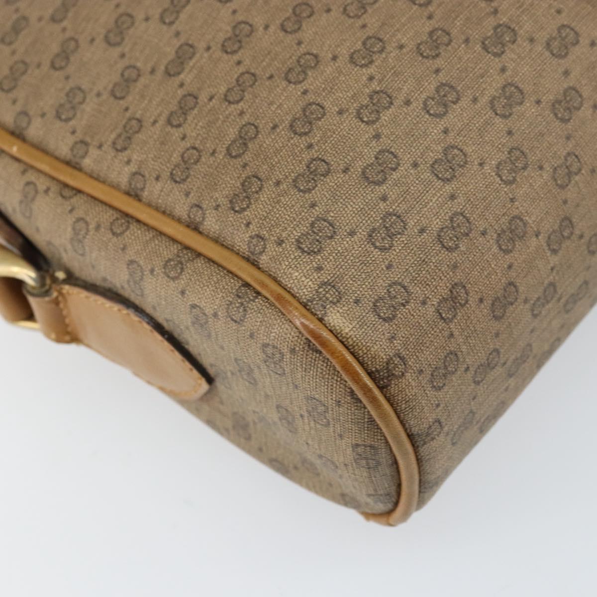 GUCCI Micro GG Supreme Web Sherry Line Shoulder Bag PVC Beige Gold Auth 169606