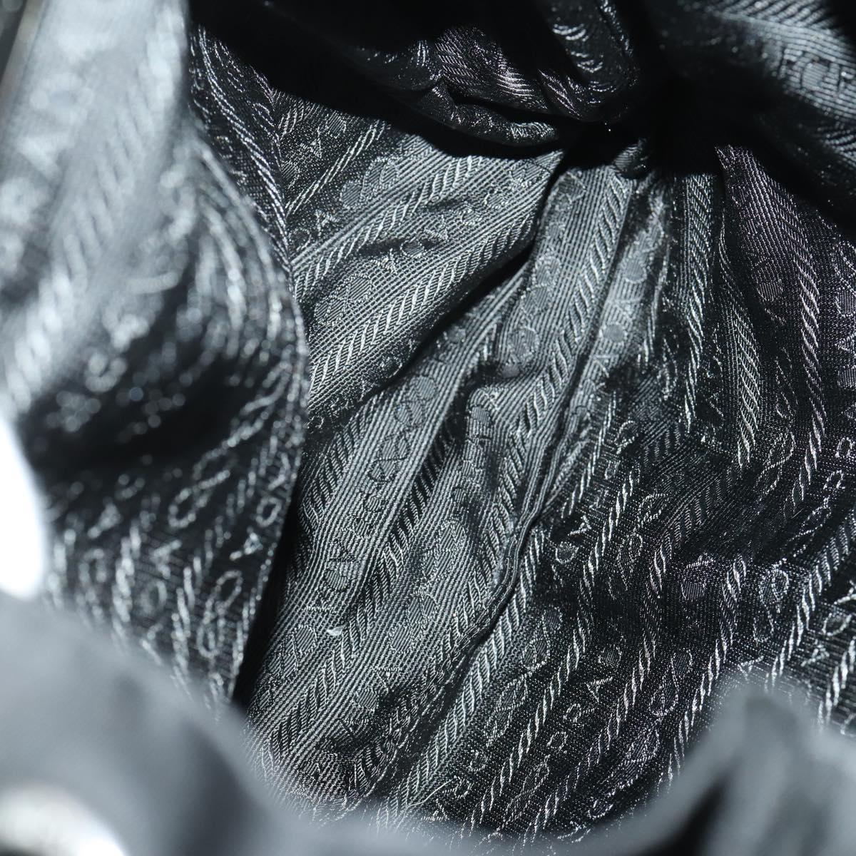 PRADA Backpack Nylon Black Silver Auth 169609