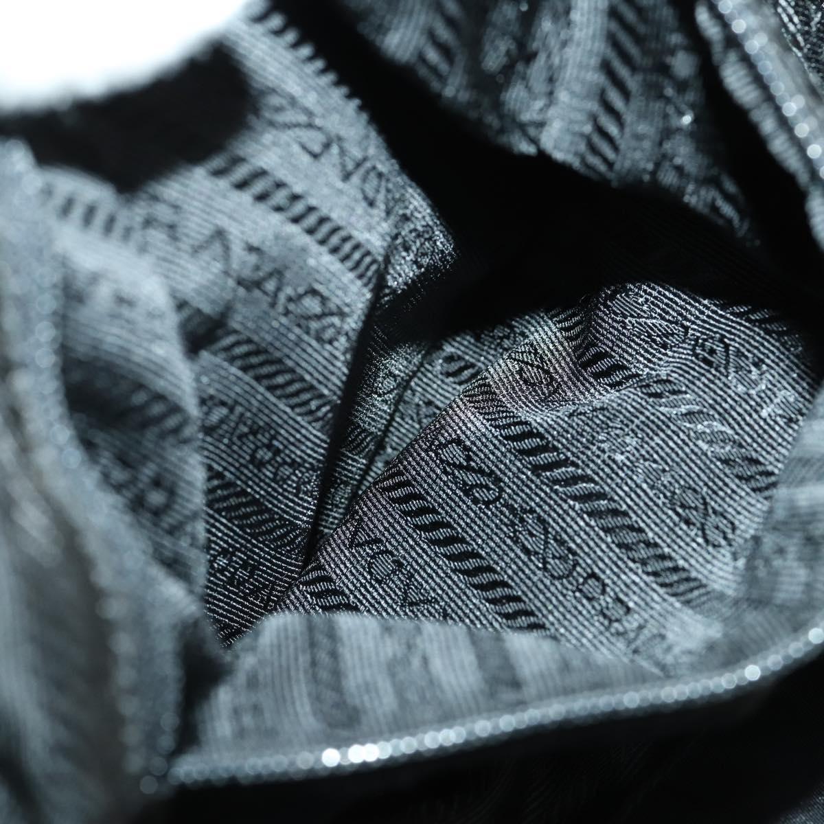 PRADA Backpack Nylon Black Silver Auth 169609