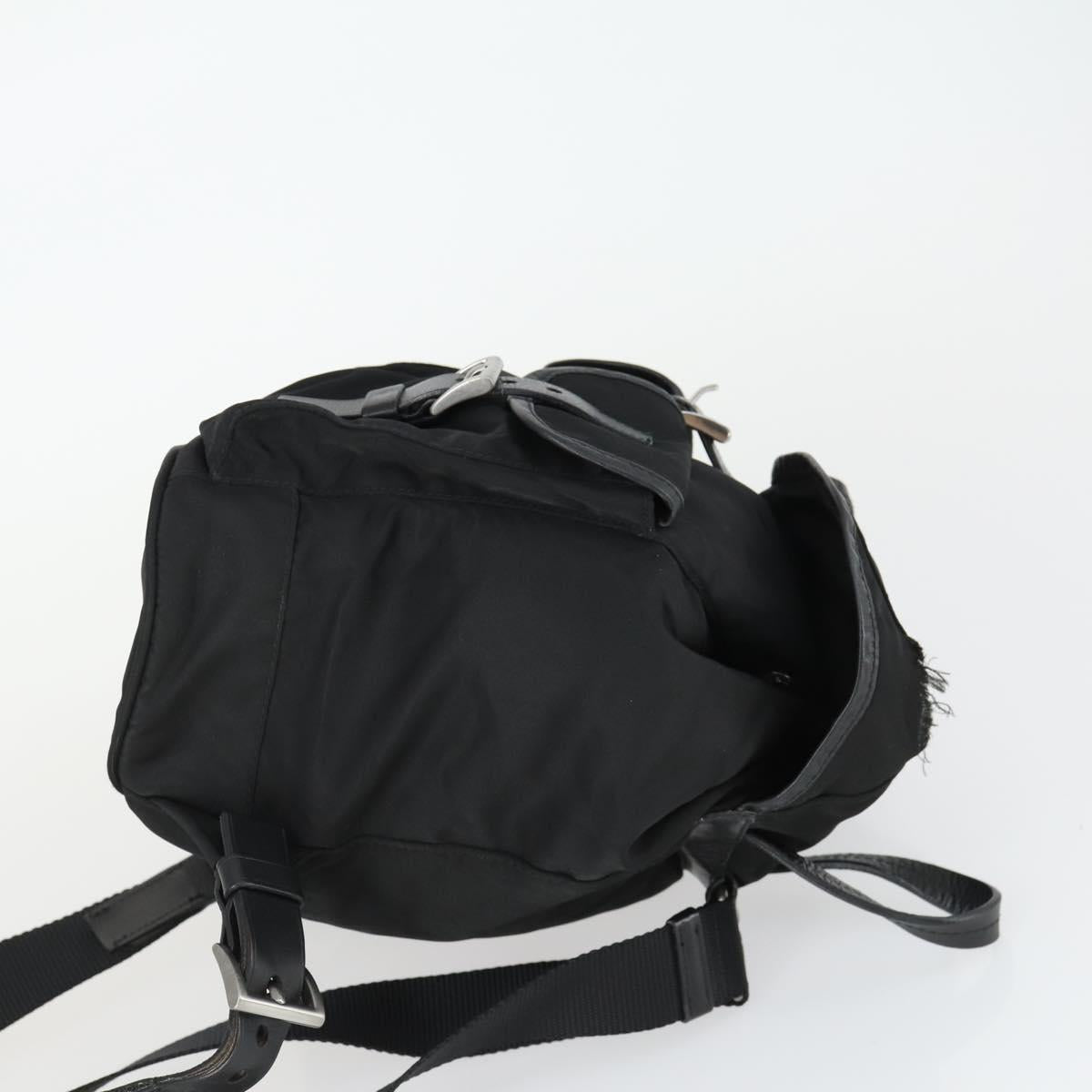 PRADA Backpack Nylon Black Silver Auth 169609