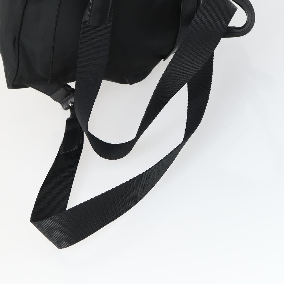 PRADA Backpack Nylon Black Silver Auth 169609