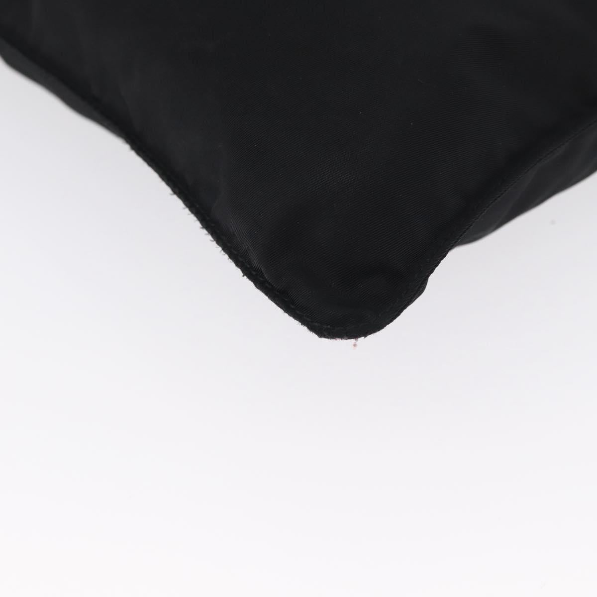 PRADA Shoulder Bag Nylon Black Silver Auth 169612