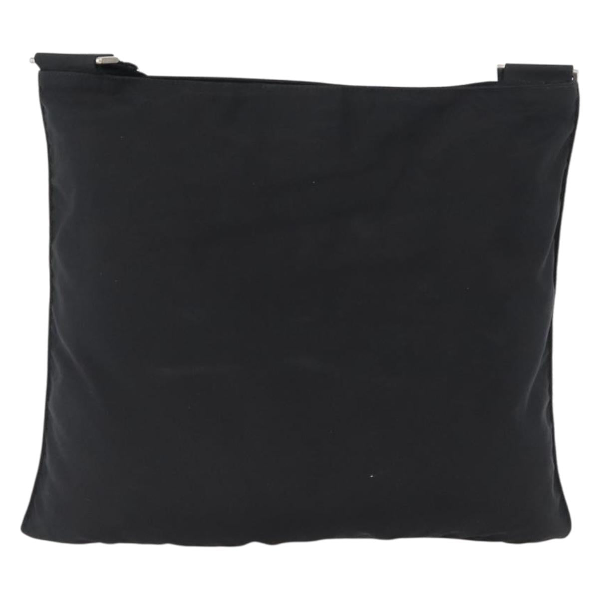 PRADA Shoulder Bag Nylon Black Silver Auth 169612