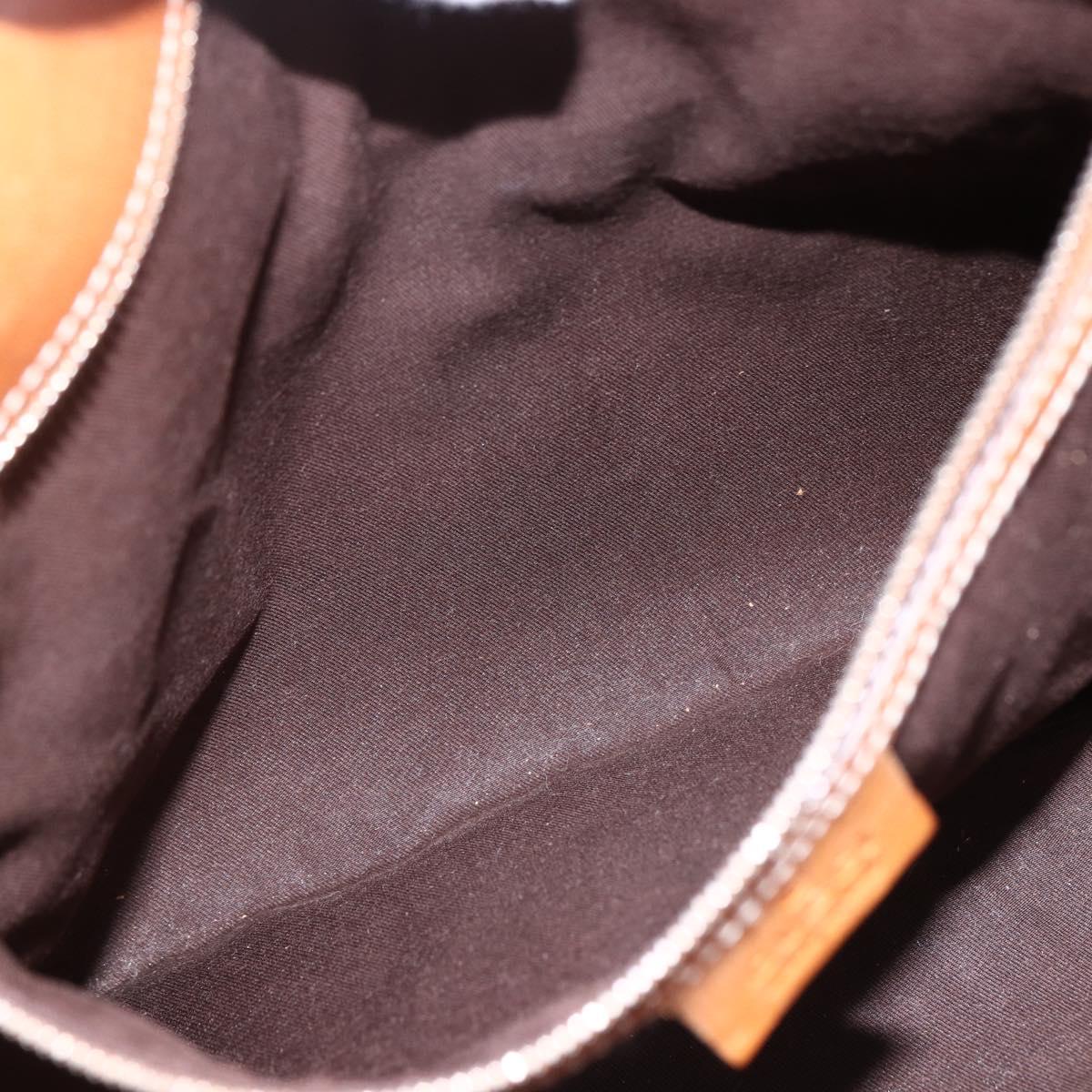 GUCCI Shoulder Bag Canvas Beige Silver 114875 Auth 169627