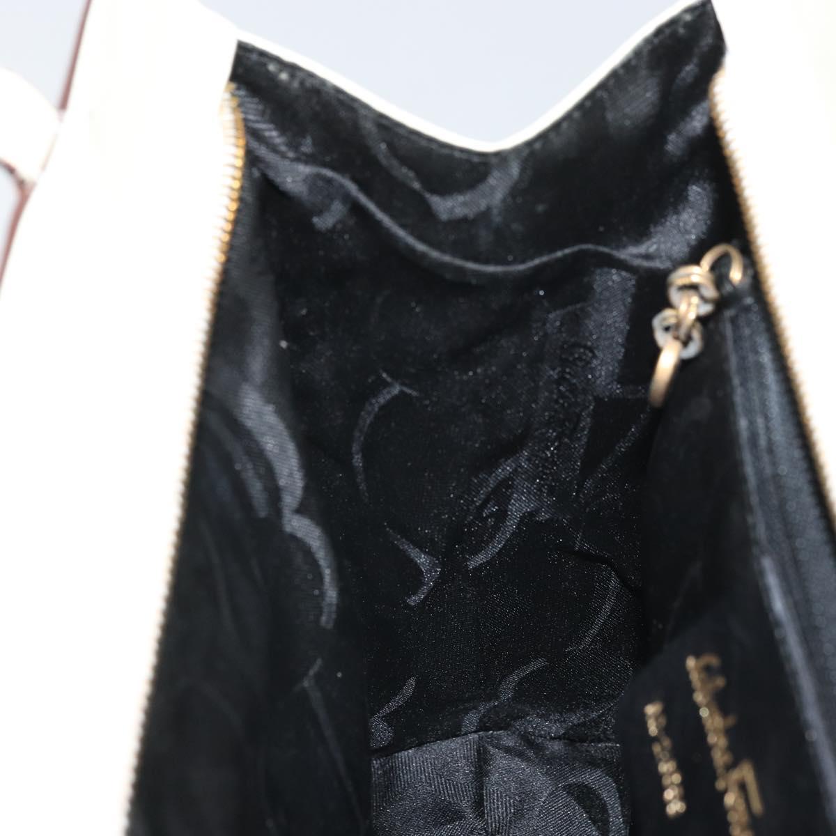 Salvatore Ferragamo Gancini Tote Bag Patent leather Brown Gold Auth 169637