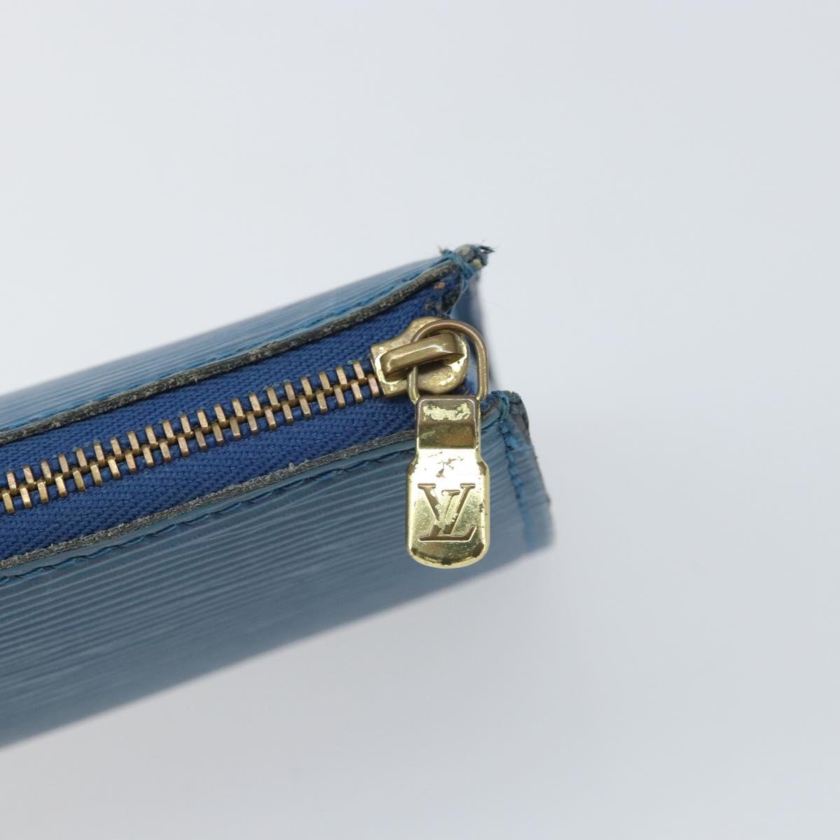 LOUIS VUITTON Epi Pochette Accessoires Pouch Blue M52985 LV Auth 169639