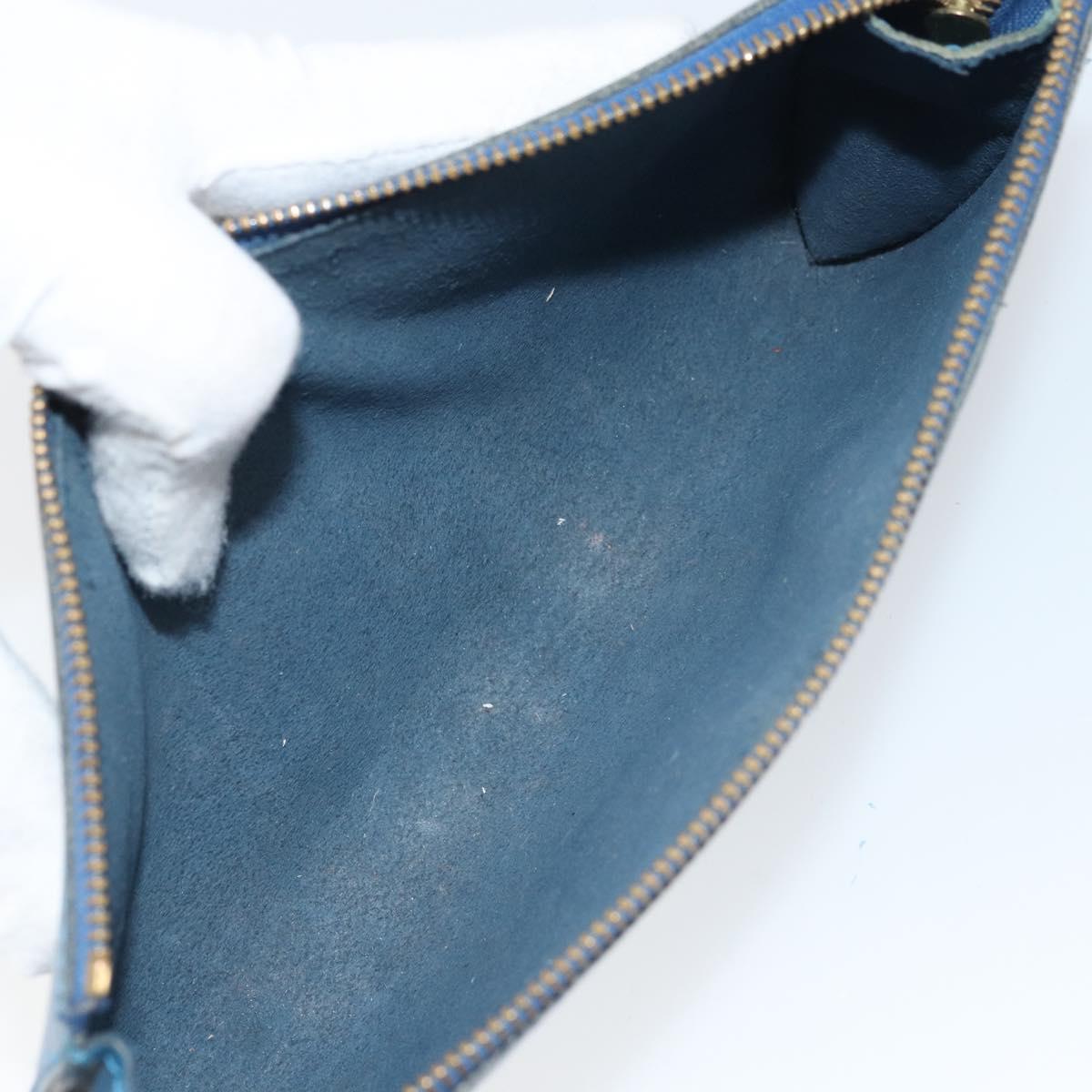 LOUIS VUITTON Epi Pochette Accessoires Pouch Blue M52985 LV Auth 169639