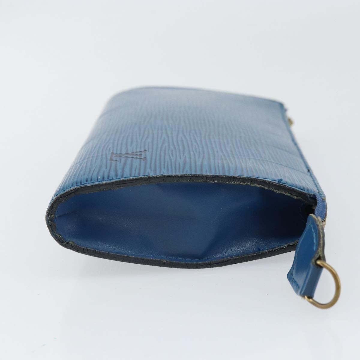 LOUIS VUITTON Epi Pochette Accessoires Pouch Blue M52985 LV Auth 169639