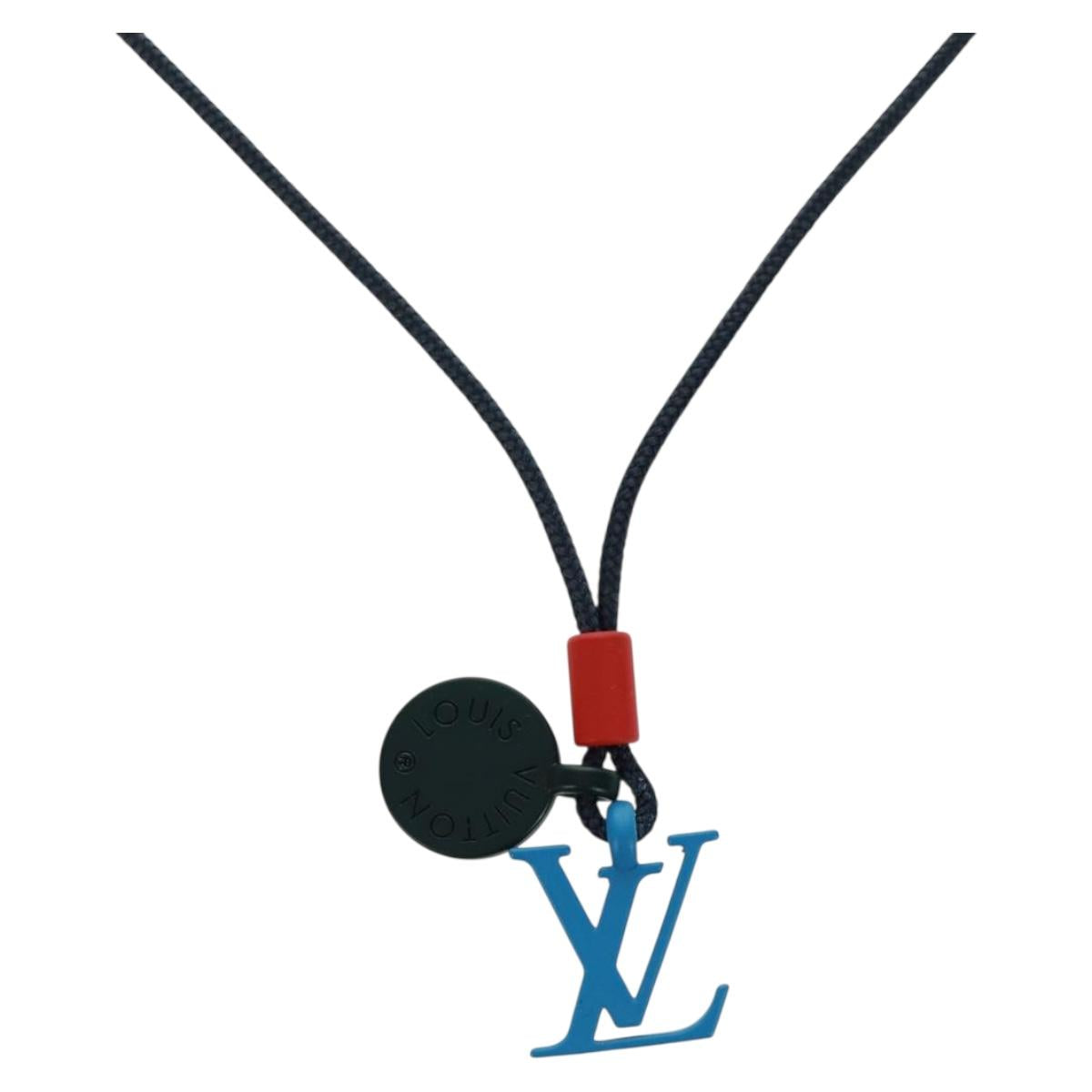LOUIS VUITTON Metal Collier Charms On the Go Necklace Enamel M63648 Auth 169644M