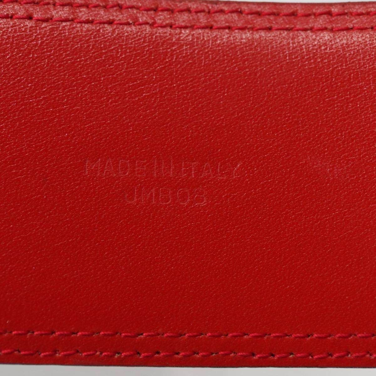 CELINE Belt Leather 36.6"" Gold Red Auth 169651V