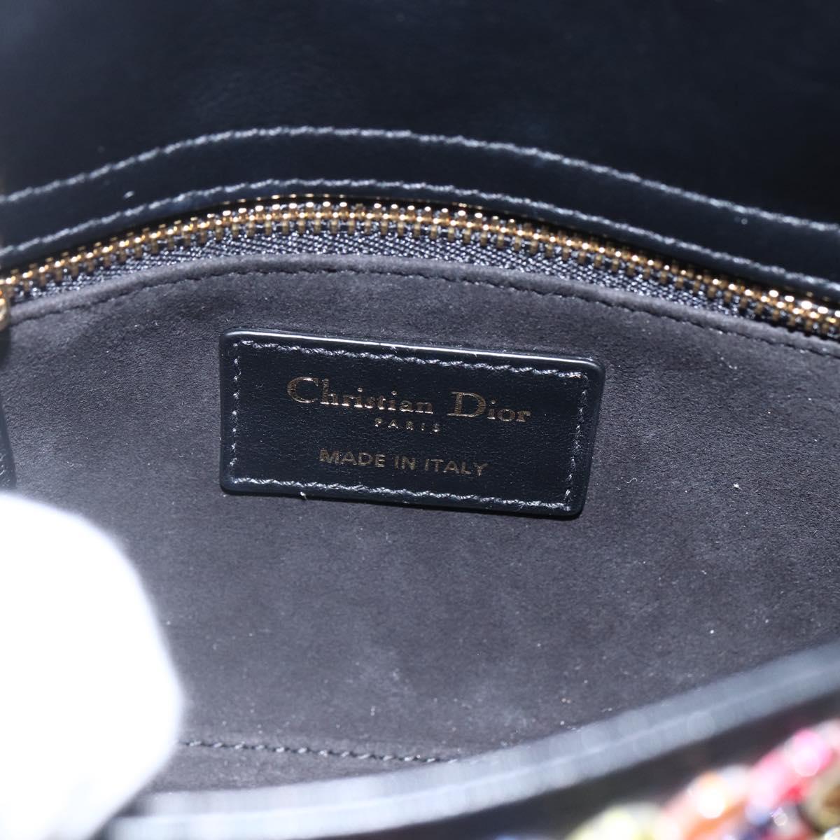 Christian Dior Chain Lady Dior Bag Leather 2way Multicolor Gold Auth 169657SM