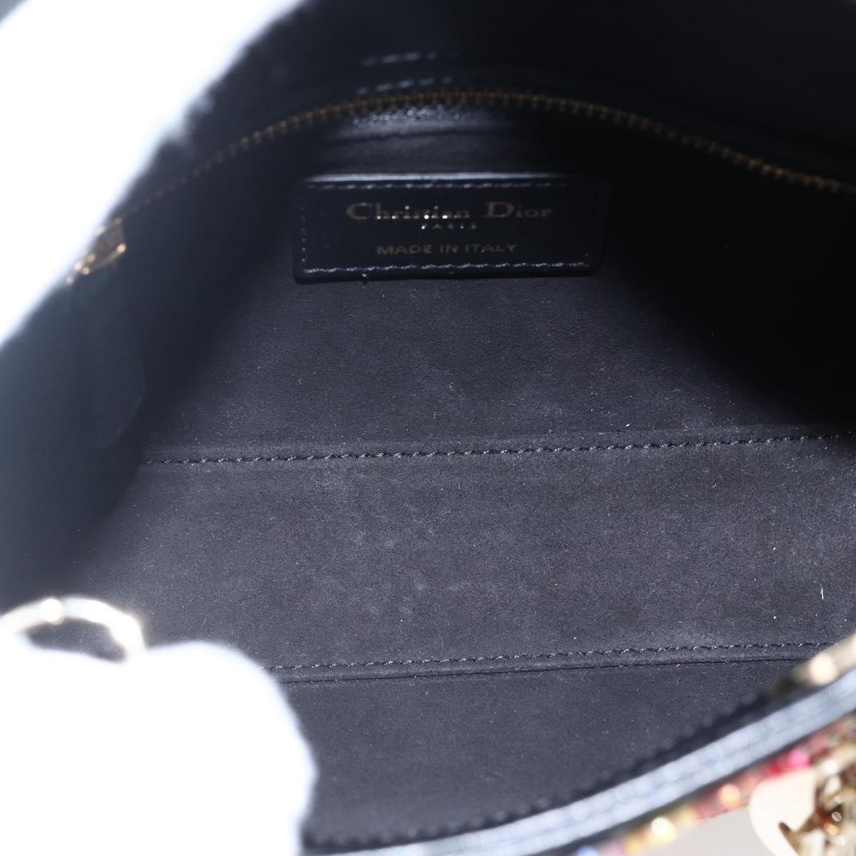 Christian Dior Chain Lady Dior Bag Leather 2way Multicolor Gold Auth 169657SM